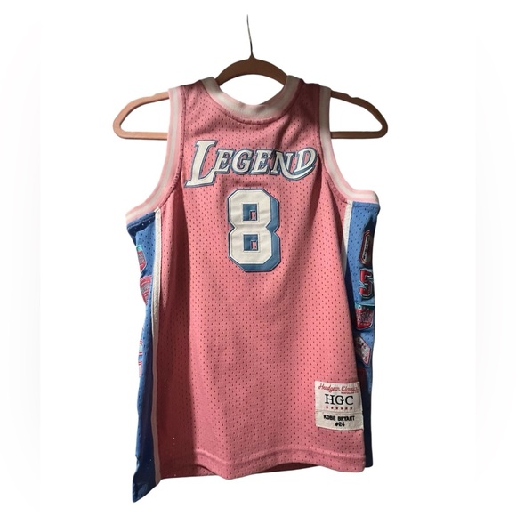 Kobe Bryant Pink and Blue Legend Basketball Jersey- Girls Size 12 - Picture 1 of 2